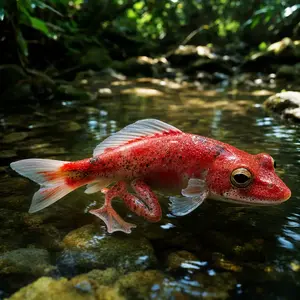 Koi fish + Strawberry frog